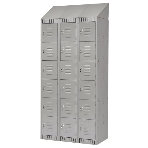 Casiers, 6 niveaux, Bloc de 3, 36" x 18" x 82", Acier, Gris, D&eacute;mont&eacute; Duraquip Inc