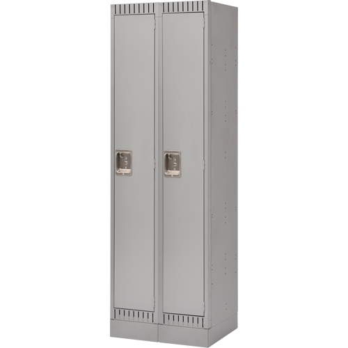 Casiers assembl&eacute;s, Bloc de 2, 24" x 18" x 72", Acier, Gris, Rivet (assembl&eacute;) Duraquip Inc