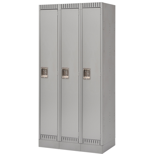 Casiers assembl&eacute;s, Bloc de 3, 36" x 18" x 72", Acier, Gris, Rivet (assembl&eacute;) Duraquip Inc