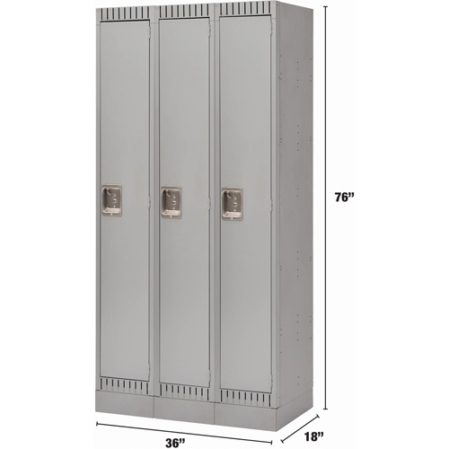 Casiers, Bloc de 3, 36" x 18" x 76", Acier, Gris, D&eacute;mont&eacute; Duraquip Inc