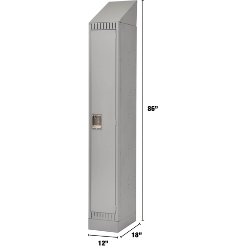 Lockers, 12" x 18" x 86", Steel, Grey, Knocked Down Duraquip Inc
