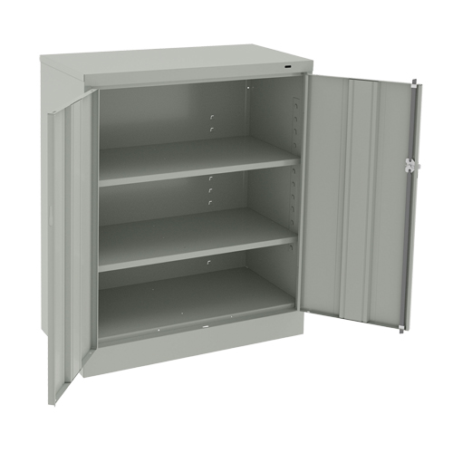 Armoire &agrave; hauteur de comptoir, Acier, 2 Tablettes, 42" h x 36" la x 18" P, Gris p&acirc;le Duraquip Inc