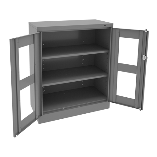 Armoire &agrave; hauteur de comptoir C-Thru, Acier, 2 Tablettes, 42" h x 36" la x 18" p Duraquip Inc