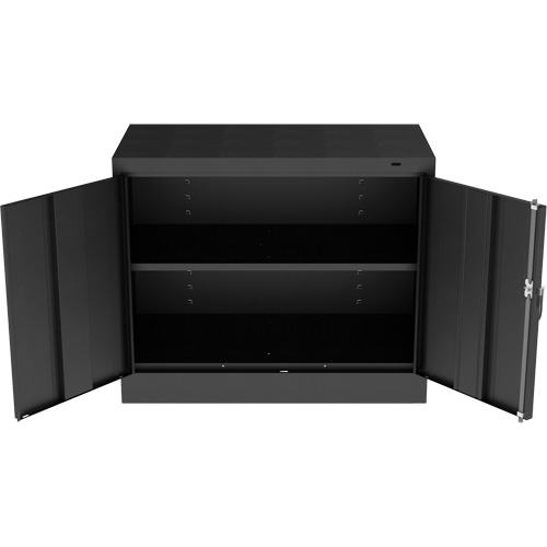Standard Desk-High Cabinet, Steel, 30" H x 36" W x 18" D, Black Duraquip Inc