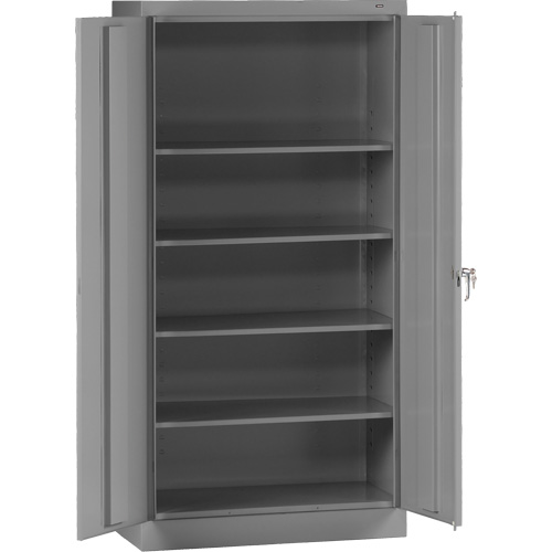 Armoire de rangement standard, Acier, 4 Tablettes, 72" h x 36" la x 18" P, Gris Duraquip Inc