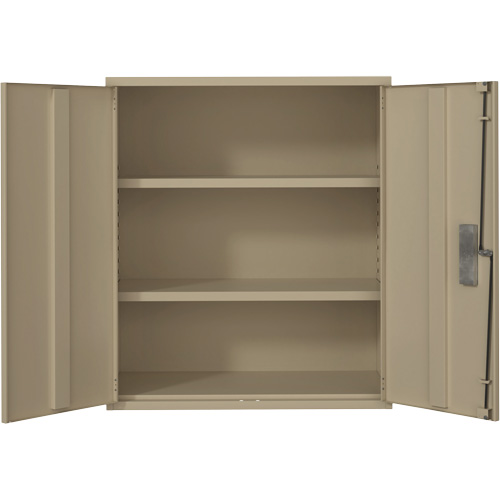 Lo-Boy Storage Cabinet, Steel, 2 Shelves, 40" H x 36" W x 18" D, Beige Duraquip Inc