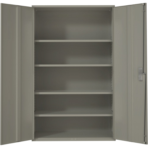 Extra Wide Hi-Boy Storage Cabinet, Steel, 4 Shelves, 72" H x 48" W x 24" D, Grey Duraquip Inc