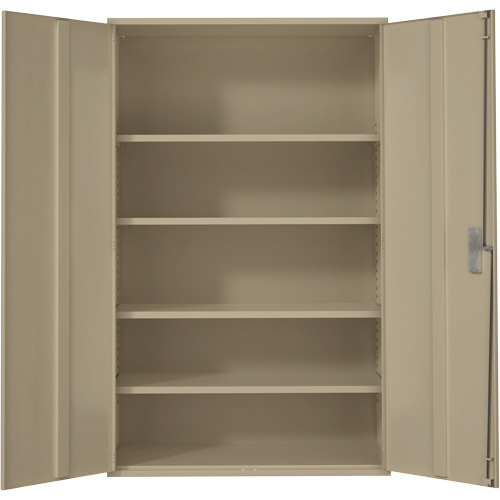 Extra Wide Hi-Boy Storage Cabinet, Steel, 4 Shelves, 72" H x 48" W x 24" D, Beige Duraquip Inc