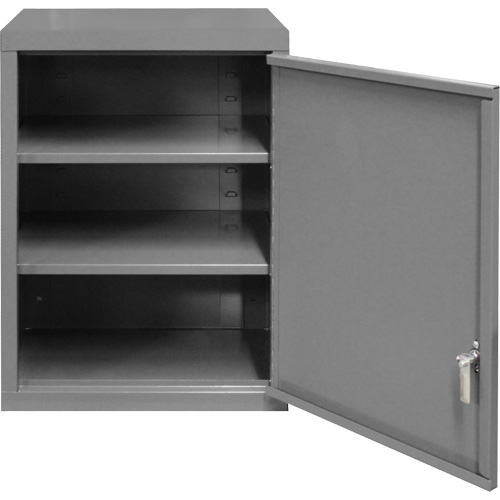 Armoire murale, 27" h x 13-11/16" la x 18" p, 2 tablettes, Acier, Gris Duraquip Inc