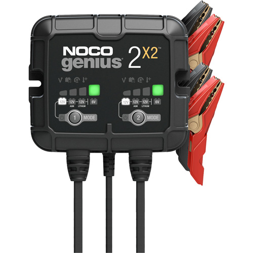 Genius&reg; 2X2 2-Bank, 4-Amp Battery Charger Duraquip Inc