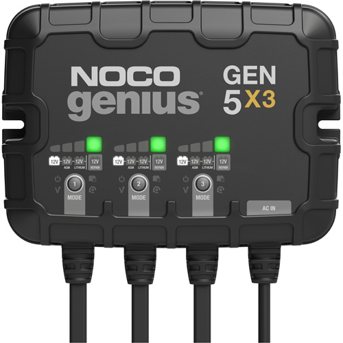 Chargeur de batterie embarqu&eacute; &agrave; 3 sorties de 15 amp&egrave;res Gen5X3 Genius Duraquip Inc