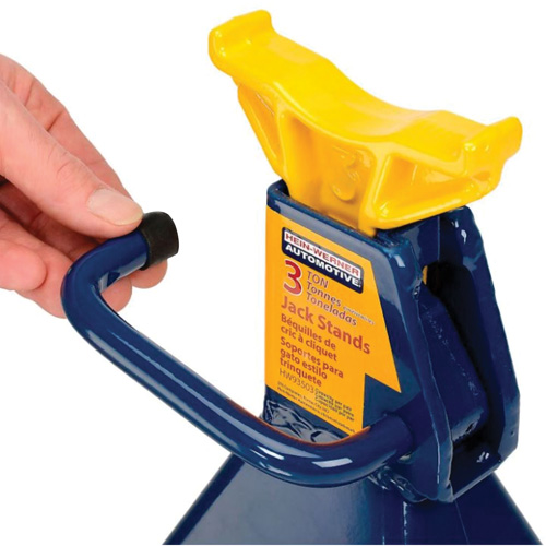 Jack Stand, Locking Handle/Ratchet, 3 tons Capacity, 19" H Duraquip Inc