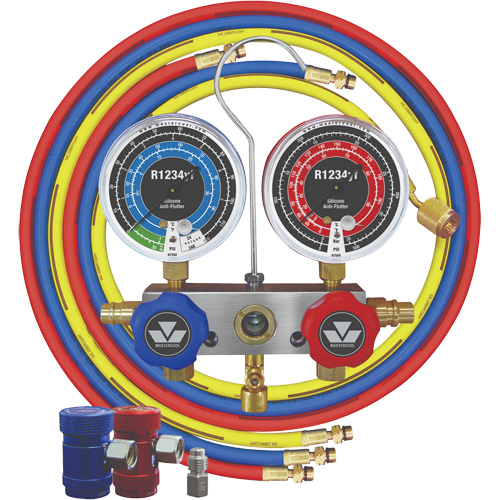 R1234Yf 2-Way Piston Valve Manifold Gauge Set Duraquip Inc
