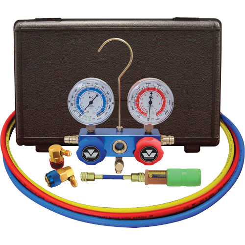 Ensemble de manom&egrave;tre &agrave; collecteur &agrave; deux voies pour l'automobile R134A avec mini injecteur de colorant Duraquip Inc