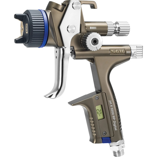 Pistolet de peinture de premi&egrave;re qualit&eacute; pour peinture automobile avec psi num&eacute;rique X5500 RP 1,3 O RPS D, Entr&eacute;e d'air 1/4" NPT, 10,24 pi³/min, Capacit&eacute; 0,6 L/0,9 L, 0,17 psi Duraquip Inc