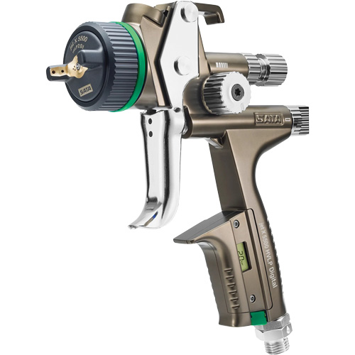 Pistolet de peinture de premi&egrave;re qualit&eacute; pour peinture automobile avec psi num&eacute;rique X5500 HVLP 1,2 I RPS D, Entr&eacute;e d'air 1/4" NPT, 15,19 pi³/min, Capacit&eacute; 0,6 L/0,9 L, 0,17 psi Duraquip Inc