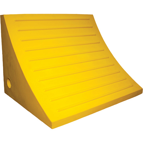 Wheel Chock, Polyurethane, Yellow, 15-1/4" W x 12-1/8" D x 10-3/4" H Duraquip Inc