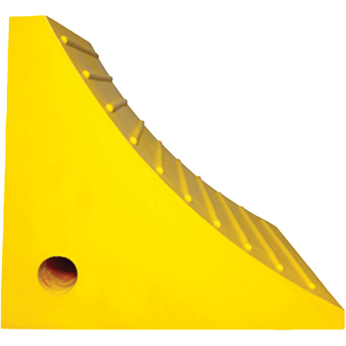 Wheel Chock, Polyurethane, Yellow, 15-1/4" W x 12-1/8" D x 10-3/4" H Duraquip Inc