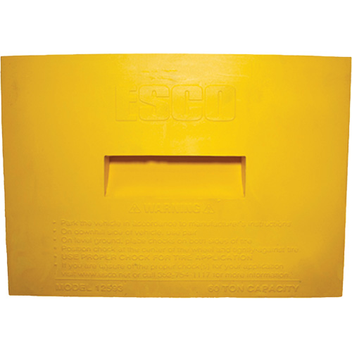 Wheel Chock, Polyurethane, Yellow, 15-1/4" W x 12-1/8" D x 10-3/4" H Duraquip Inc