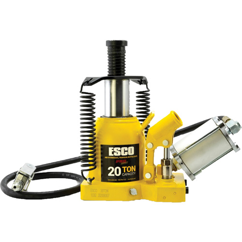 Cric bouteille de s&eacute;rie Pro "Shorty", 20 tonne(s), Air comprim&eacute;/hydraulique, 12-5/8" Hauteur &eacute;lev&eacute;e Duraquip Inc