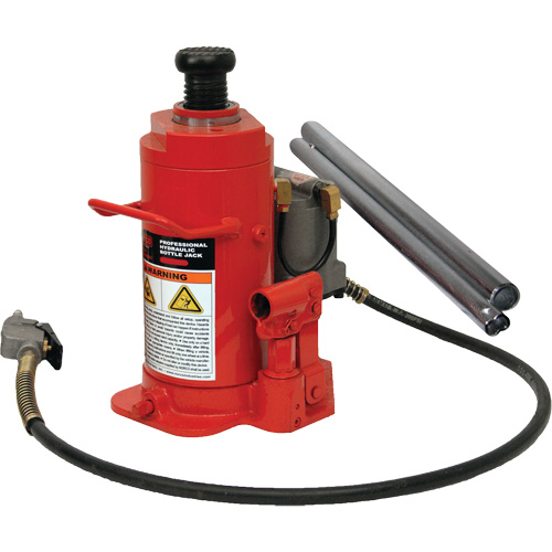 Cric-bouteille hydraulique de hauteur standard, 12 tonne(s), Air comprim&eacute;/hydraulique, 19-3/4" Hauteur &eacute;lev&eacute;e Duraquip Inc