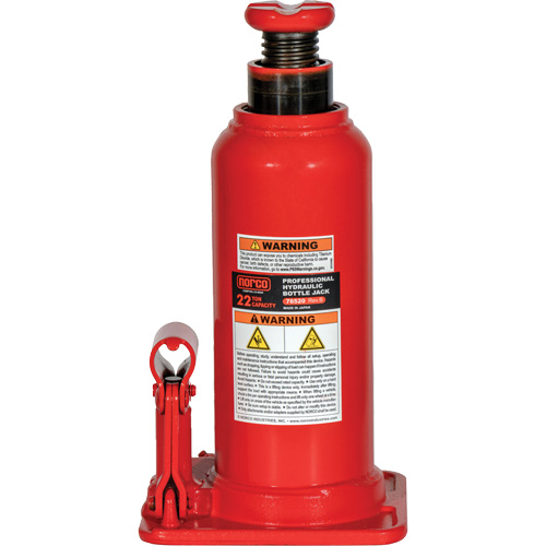 Cric hydraulique bouteille professionnel avec orifice pour manom&egrave;tre, 22 tonne(s), 20-49/250" Hauteur &eacute;lev&eacute;e Duraquip Inc