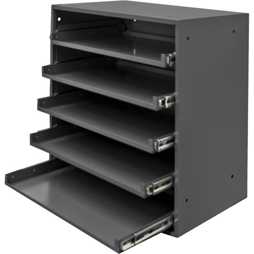 Compartment Box Cabinet, Steel, 5 Slots, 20-1/2" W x 12-1/2" D x 21" H, Grey Duraquip Inc