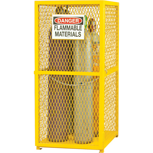 Armoire de rangement pour bouteilles &agrave; gaz, nbre de bouteilles: 9, 30" , 30" , 71-3/4" , Jaune Duraquip Inc