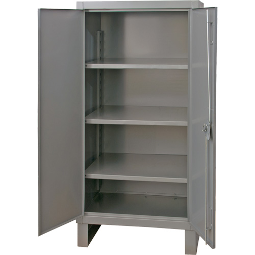 Armoire tr&egrave;s robuste, Acier, 3 Tablettes, 66" h x 36" la x 24" P, Gris Duraquip Inc