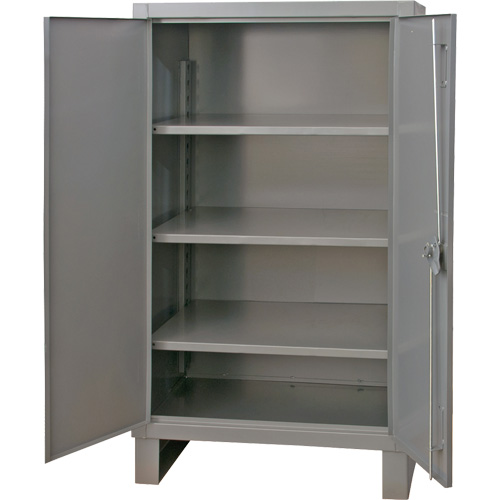 Armoire tr&egrave;s robuste, Acier, 3 Tablettes, 66" h x 48" la x 24" P, Gris Duraquip Inc