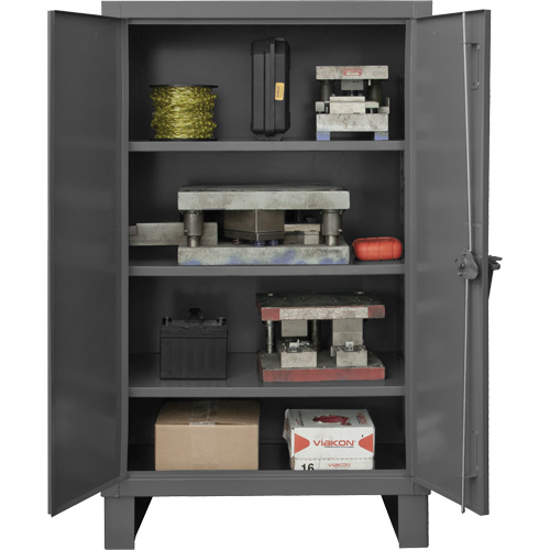 Armoire tr&egrave;s robuste, Acier, 3 Tablettes, 66" h x 60" la x 24" P, Gris Duraquip Inc