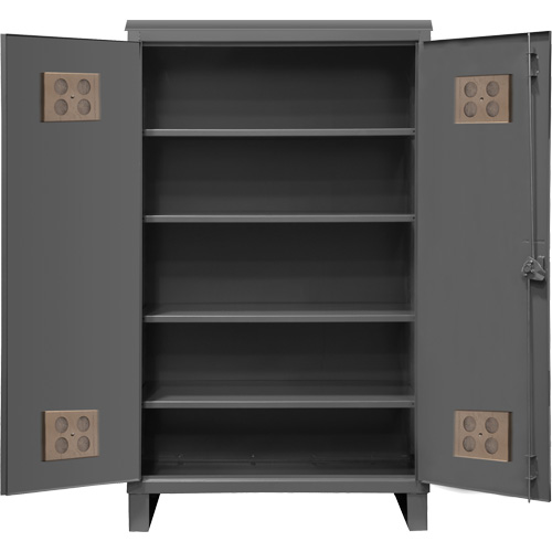 Heavy-Duty Outdoor Cabinet, Steel, 4 Shelves, 78" H x 48" W x 24" D, Grey Duraquip Inc