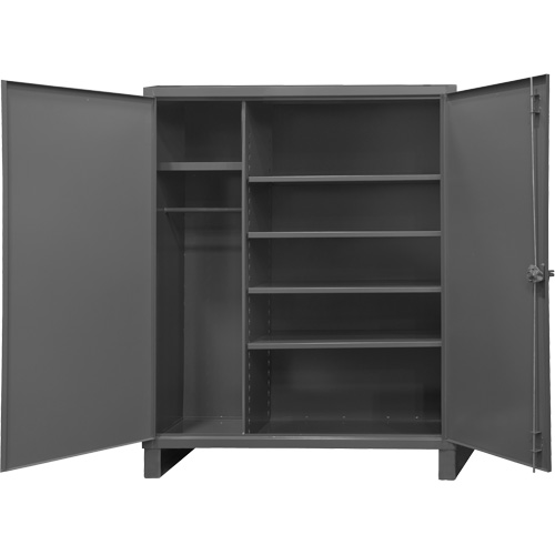 Extra Heavy-Duty Wardrobe Cabinet, Steel, 60" W x 24" D x 78" H, Grey Duraquip Inc