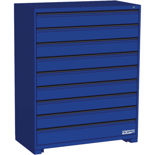 Armoire &agrave; tiroirs modulaire, 9 tiroirs, 48" la x 24" p x 60" h, Bleu Duraquip Inc