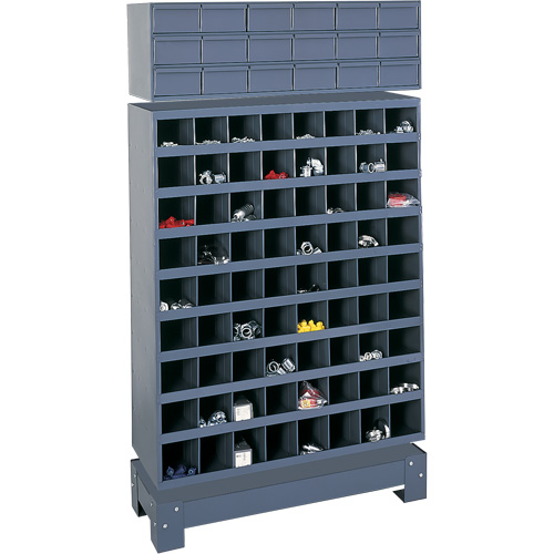 Modular Small Parts Storage Unit, Steel, 18 Drawers, 33-3/4" x 12-1/4" x 58-5/8", Grey Duraquip Inc