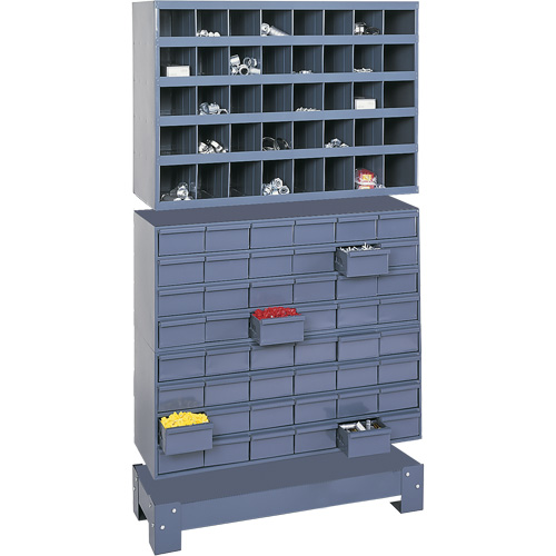 Unit&eacute; de stockage modulaire pour petites pi&egrave;ces, Acier, 48 tiroirs, 33-3/4" x 12-1/4" x 58-3/8", Gris Duraquip Inc