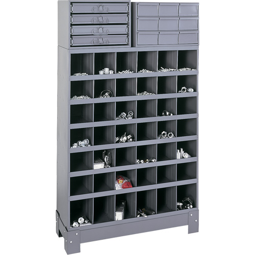 Modular Small Parts Storage Unit, Steel, 13 Drawers, 33-3/4" x 12-1/4" x 59", Grey Duraquip Inc