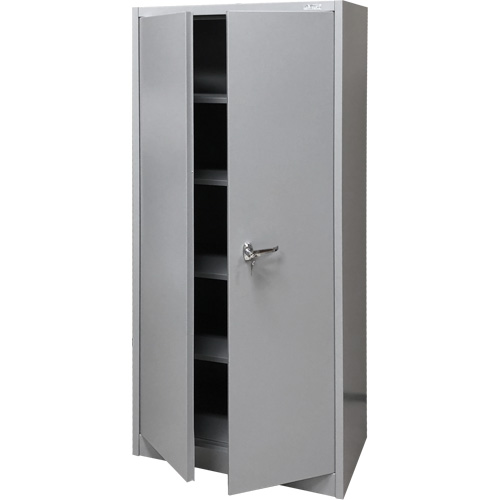 Armoire de rangement, Acier, 4 Tablettes, 66" h x 30" la x 15" P, Gris Duraquip Inc