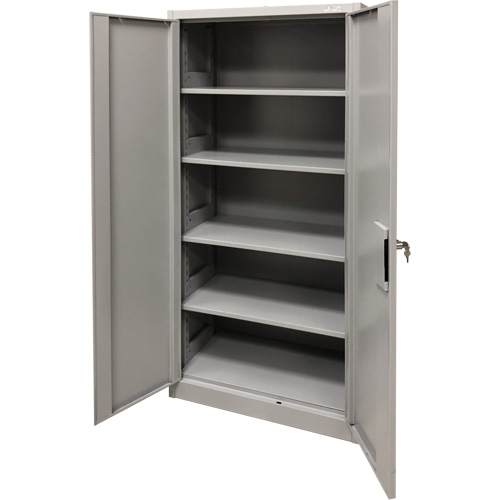 Armoire de rangement, Acier, 4 Tablettes, 78" h x 36" la x 24" P, Gris Duraquip Inc