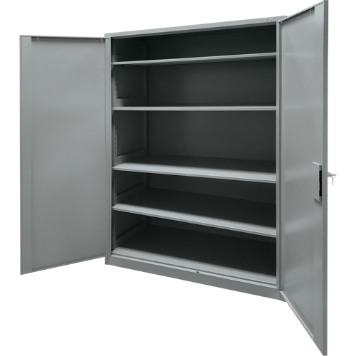 Storage Cabinet, Steel, 4 Shelves, 78" H x 48" W x 24" D, Grey Duraquip Inc