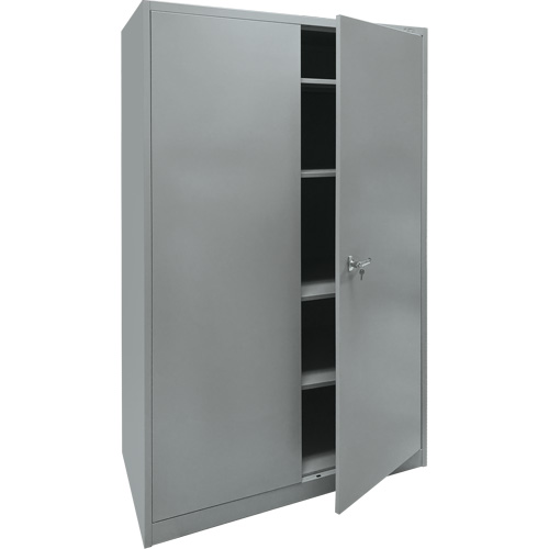 Storage Cabinet, Steel, 4 Shelves, 78" H x 48" W x 24" D, Grey Duraquip Inc
