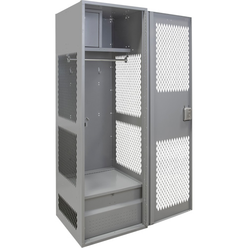 Gear Locker with Door, Steel, 24" W x 24" D x 72" H, Grey Duraquip Inc