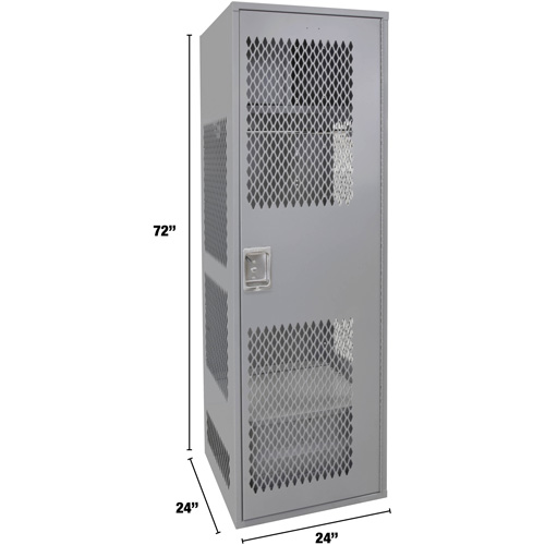 Gear Locker with Door, Steel, 24" W x 24" D x 72" H, Grey Duraquip Inc