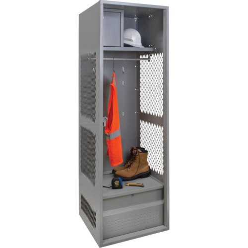 Gear Locker, Steel, 24" W x 24" D x 72" H, Grey Duraquip Inc