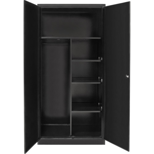 Combination Storage Cabinet, 36" W x 18" D x 72" H, Black Duraquip Inc