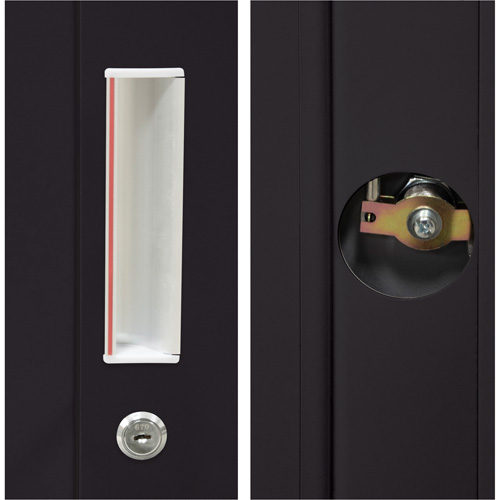 Combination Storage Cabinet, 36" W x 18" D x 72" H, Black Duraquip Inc