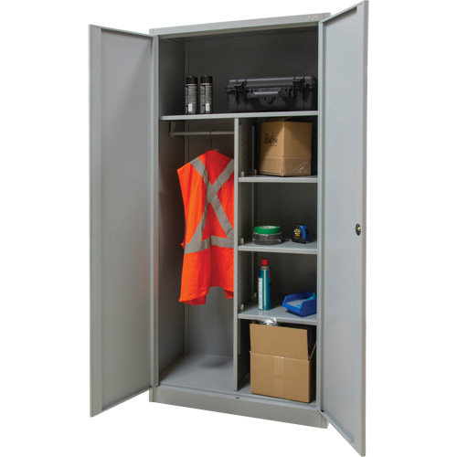 Combination Storage Cabinet, 36" W x 18" D x 72" H, Grey Duraquip Inc
