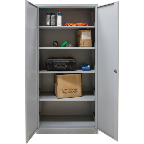 Hi-Boy Storage Cabinet, Steel, 4 Shelves, 72" H x 36" W x 18" D, Grey Duraquip Inc