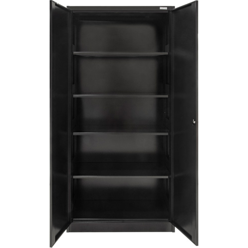 Hi-Boy Storage Cabinet, Steel, 4 Shelves, 72" H x 36" W x 18" D, Black Duraquip Inc