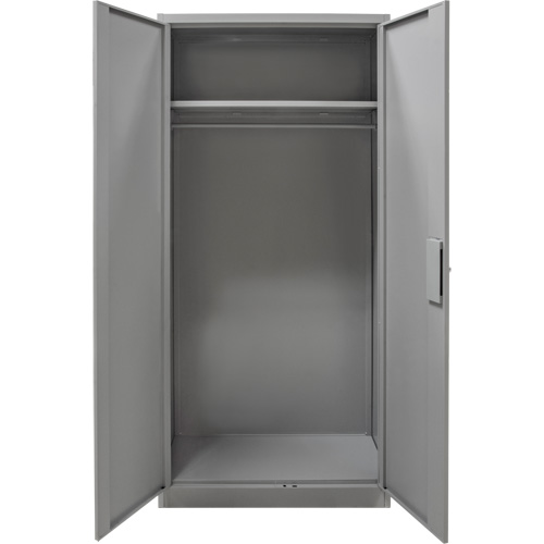 Wardrobe Storage Cabinet, Steel, 36" W x 18" D x 72" H, Grey Duraquip Inc